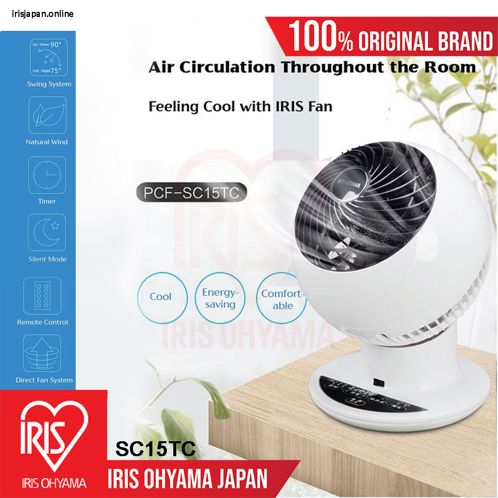 thumbnail image 2 of 15" 360° Rotating Fan With 2 Settings, Vertical Fan, Black White Black 2 of 13